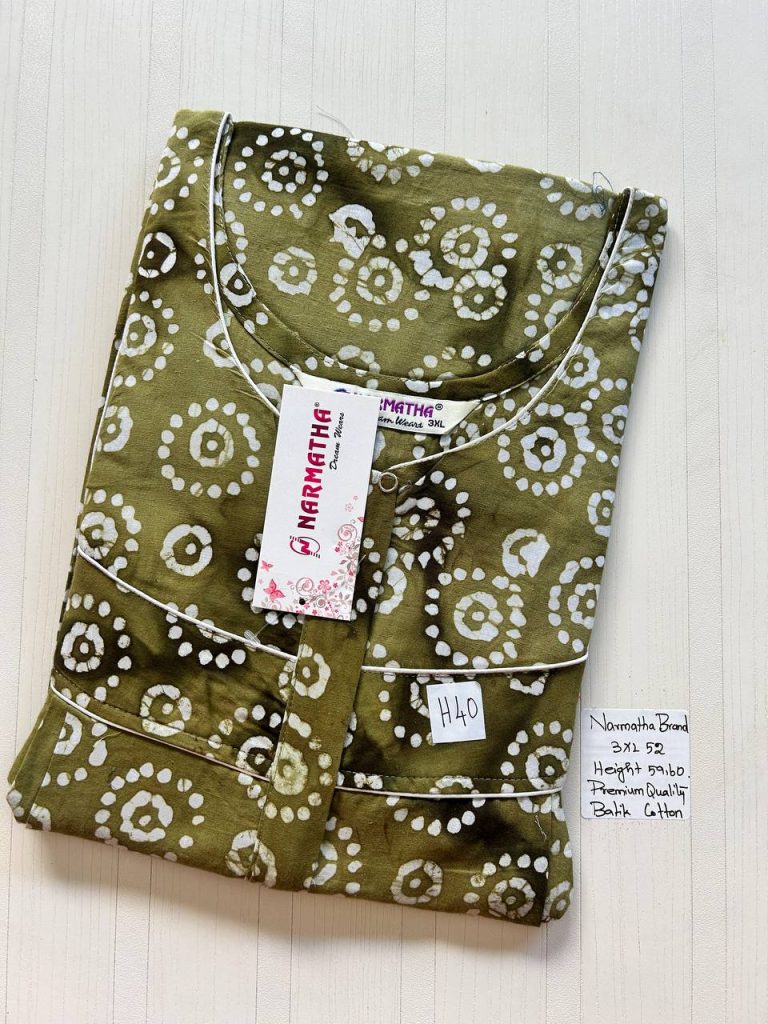 DNS206 Height Narmatha Pleats Zip Batik Nighty