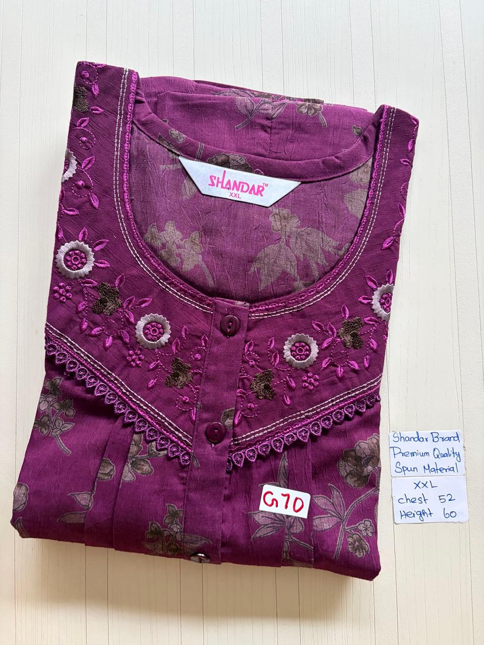DSS016 Height Shandar Spun Nighty