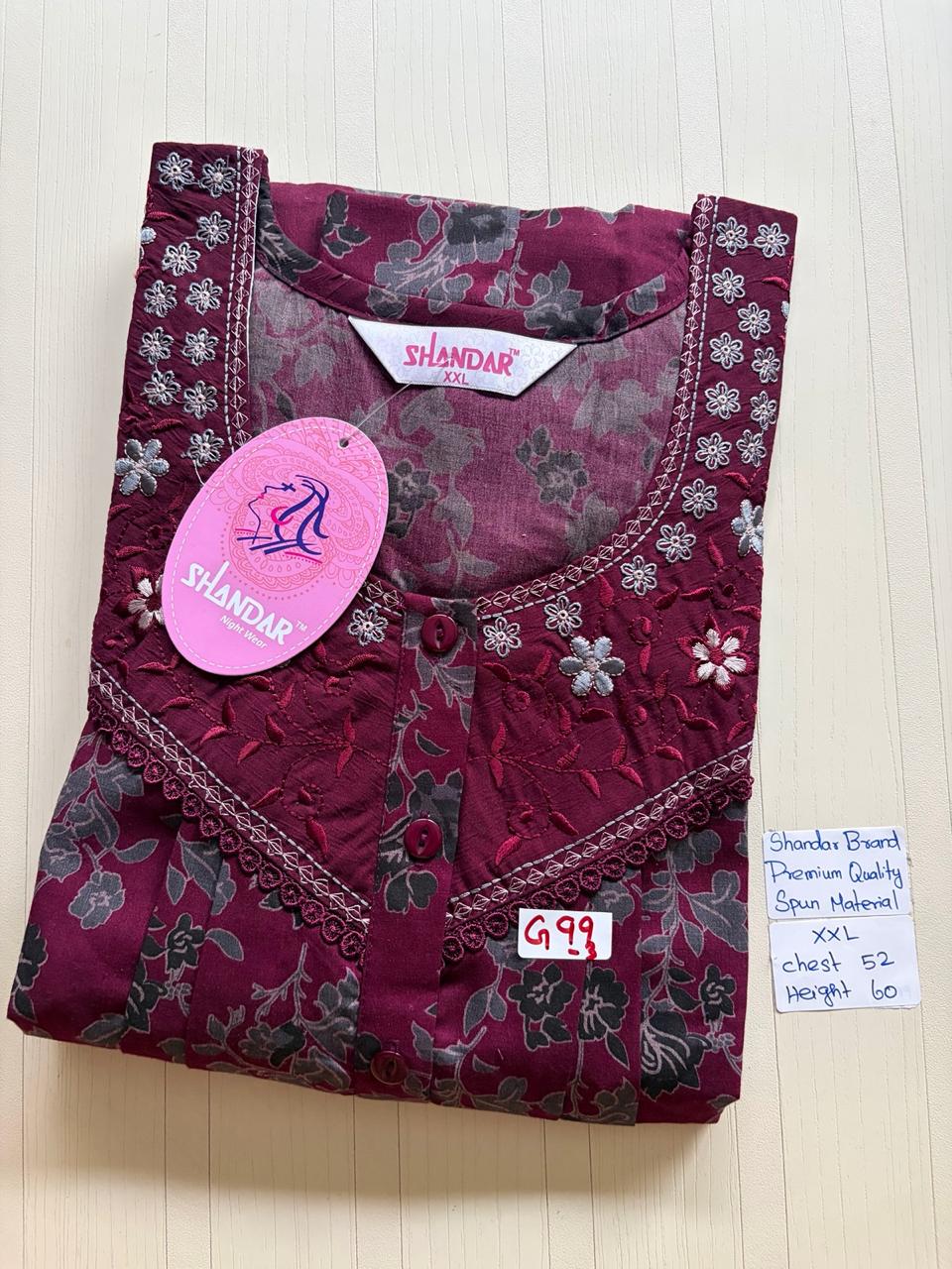DSS027 Height Shandar Spun Nighty