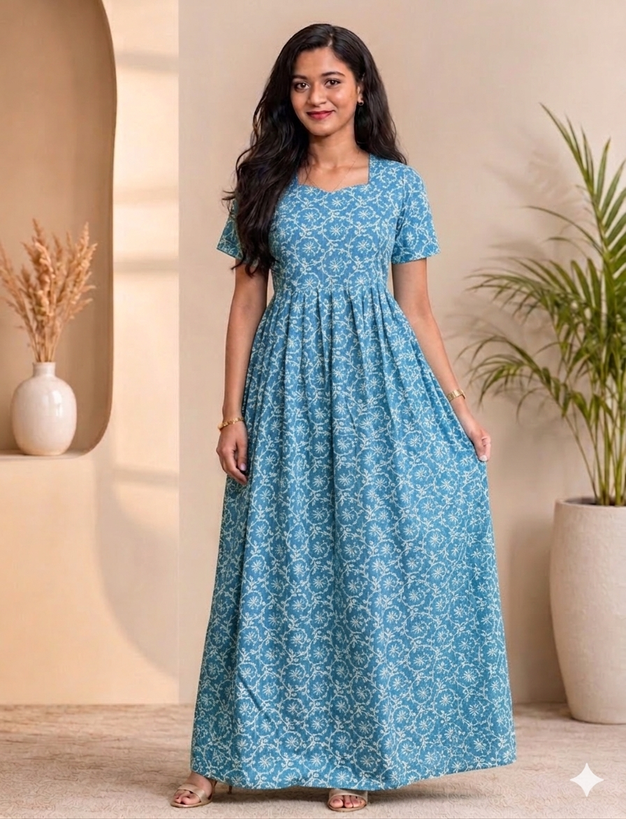 MFS081 Peacock  Height maxi Feeding frock FD FM1 FM2