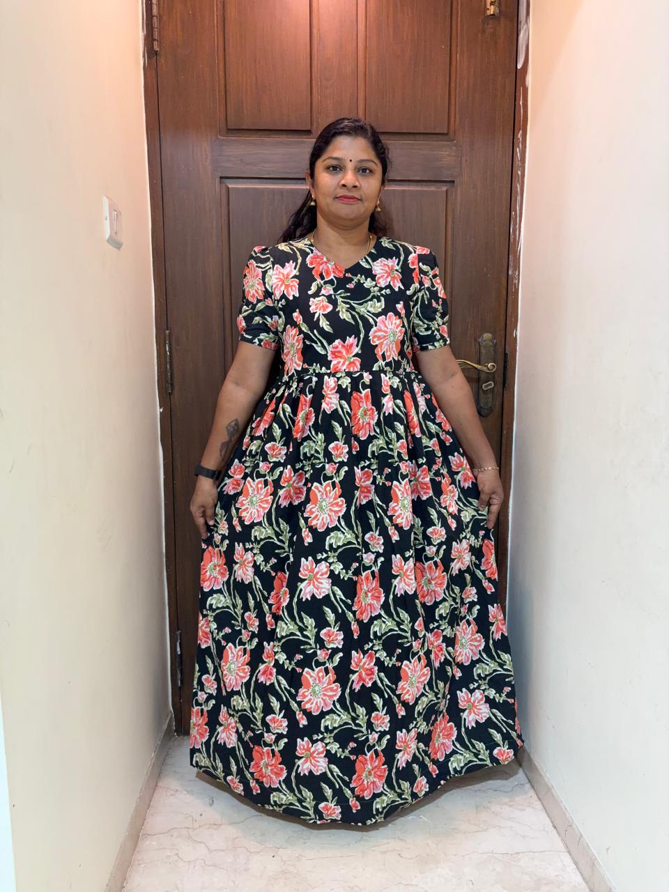 MFS064 Peacock maxi frock Height