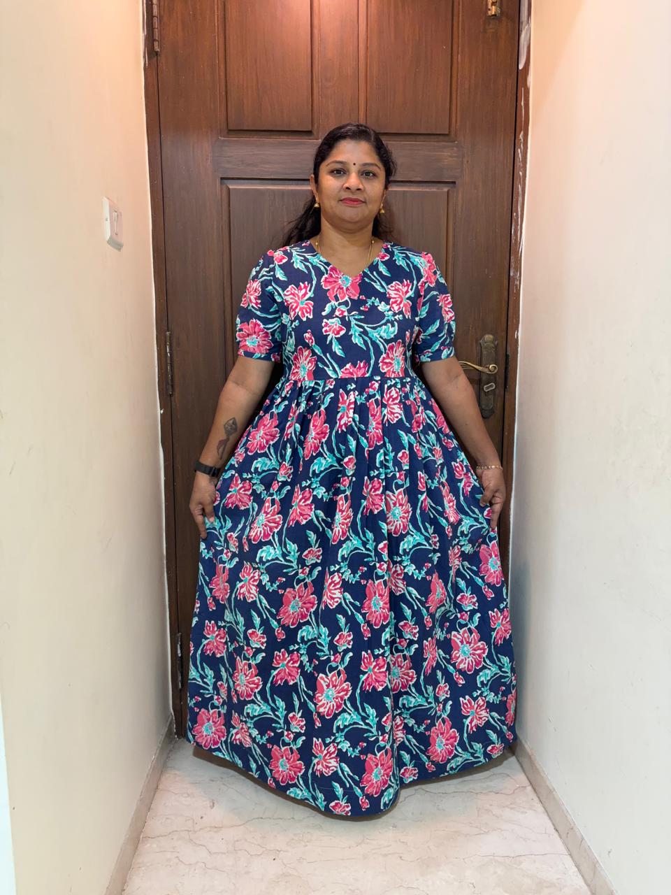 MFS065 Peacock maxi frock Height