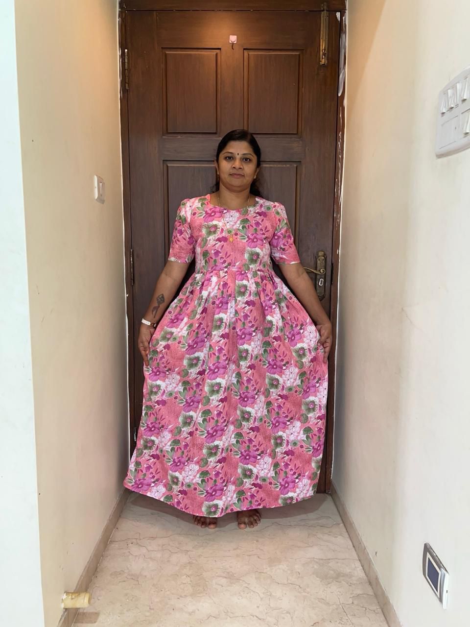 MFS011 Peacock maxi frock Height