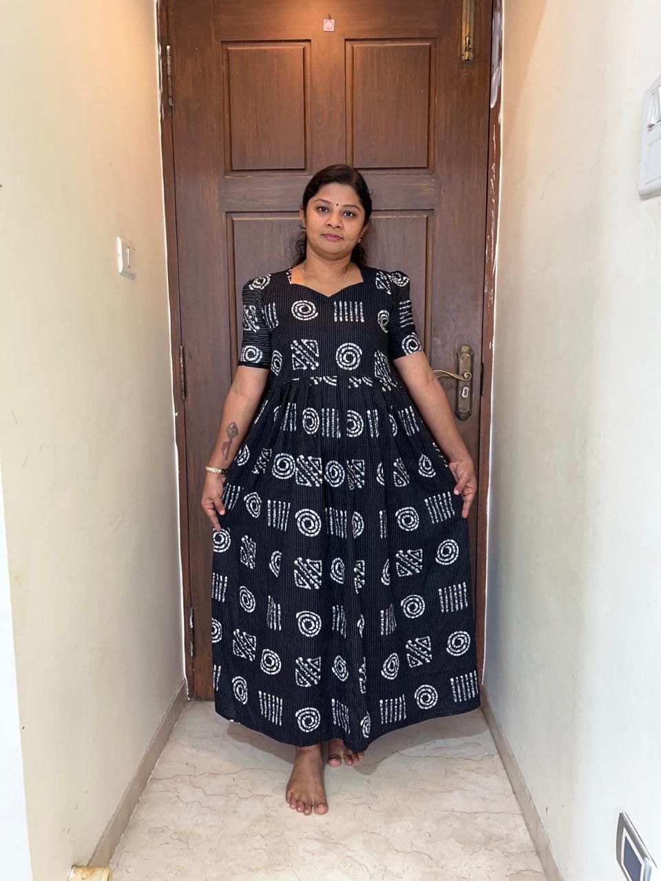 MFS012 Peacock maxi frock Height