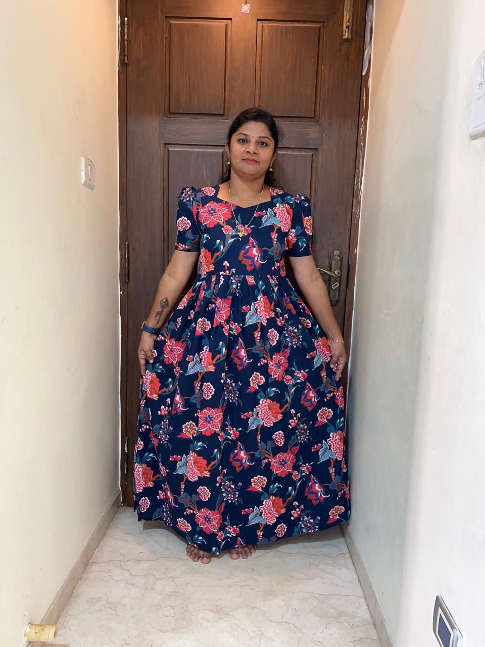 MFS002 Peacock maxi frock Height