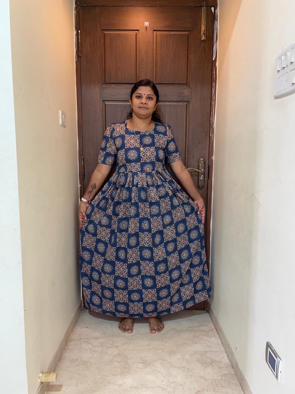 MFS004 Peacock maxi frock Height