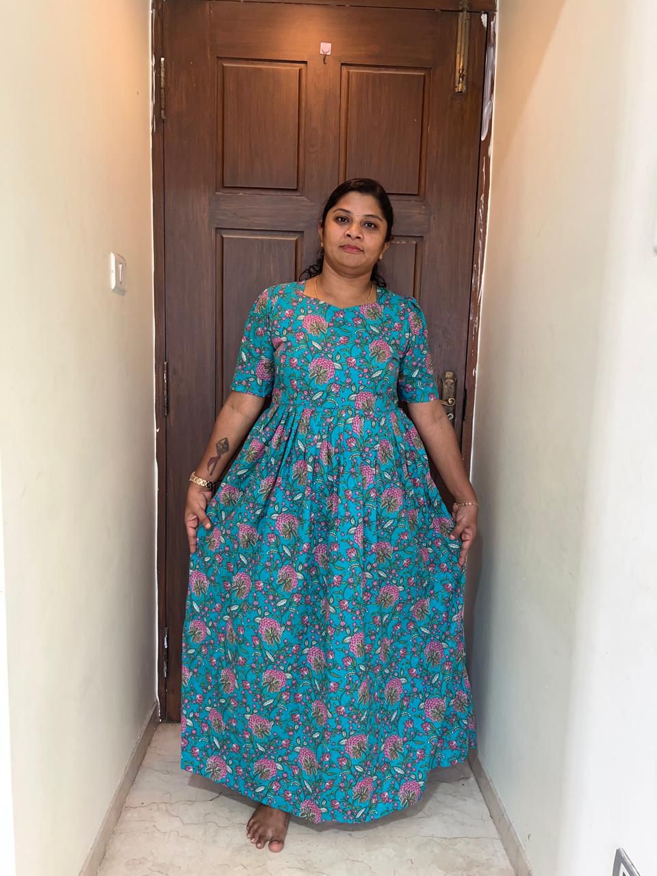 MFS005 Peacock maxi frock Height