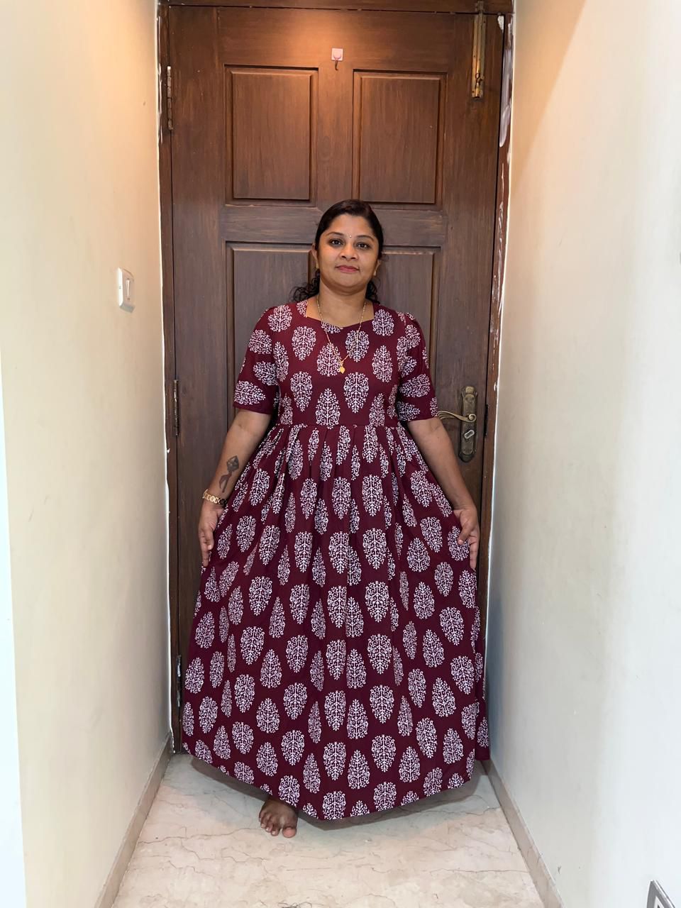 MFS006 Peacock maxi frock Height