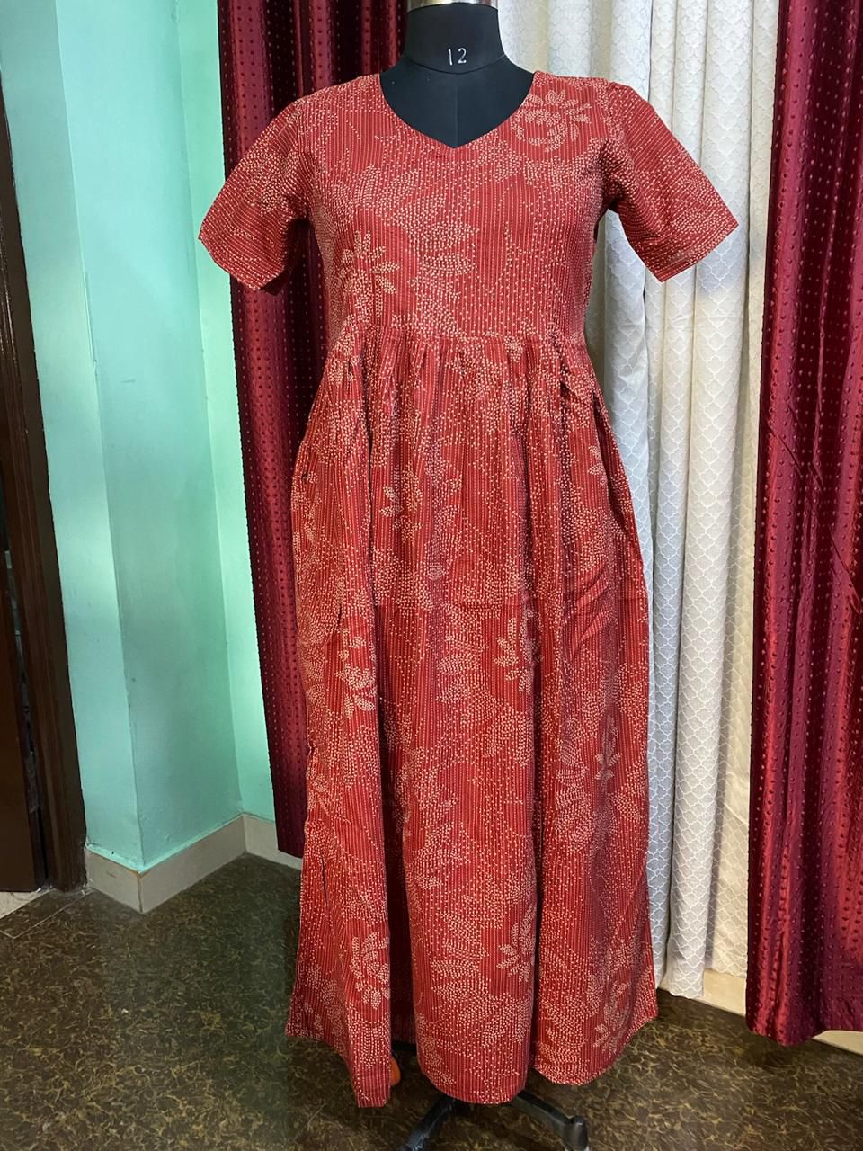 MFS019 Peacock maxi frock Height