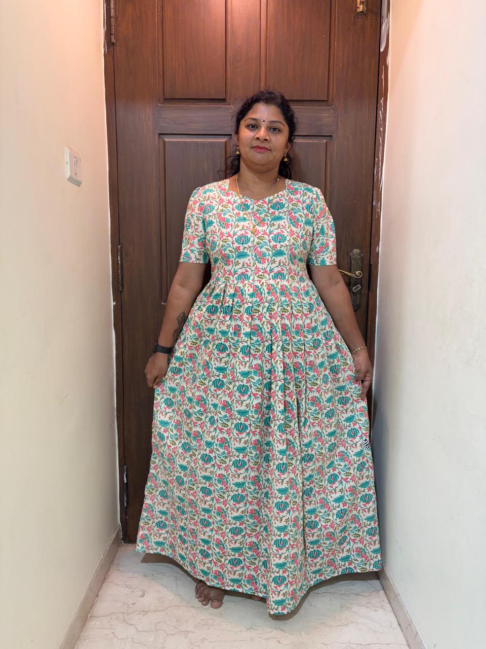 MFS032 Peacock maxi frock