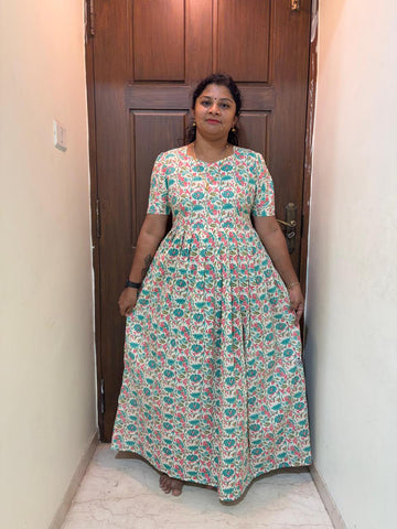 MFS032 Peacock maxi frock