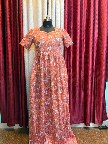 MFS007 Peacock maxi frock Height