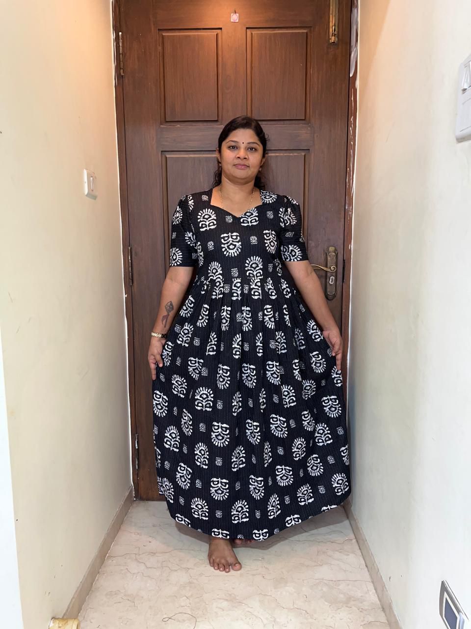 MFS008 Peacock maxi frock Height