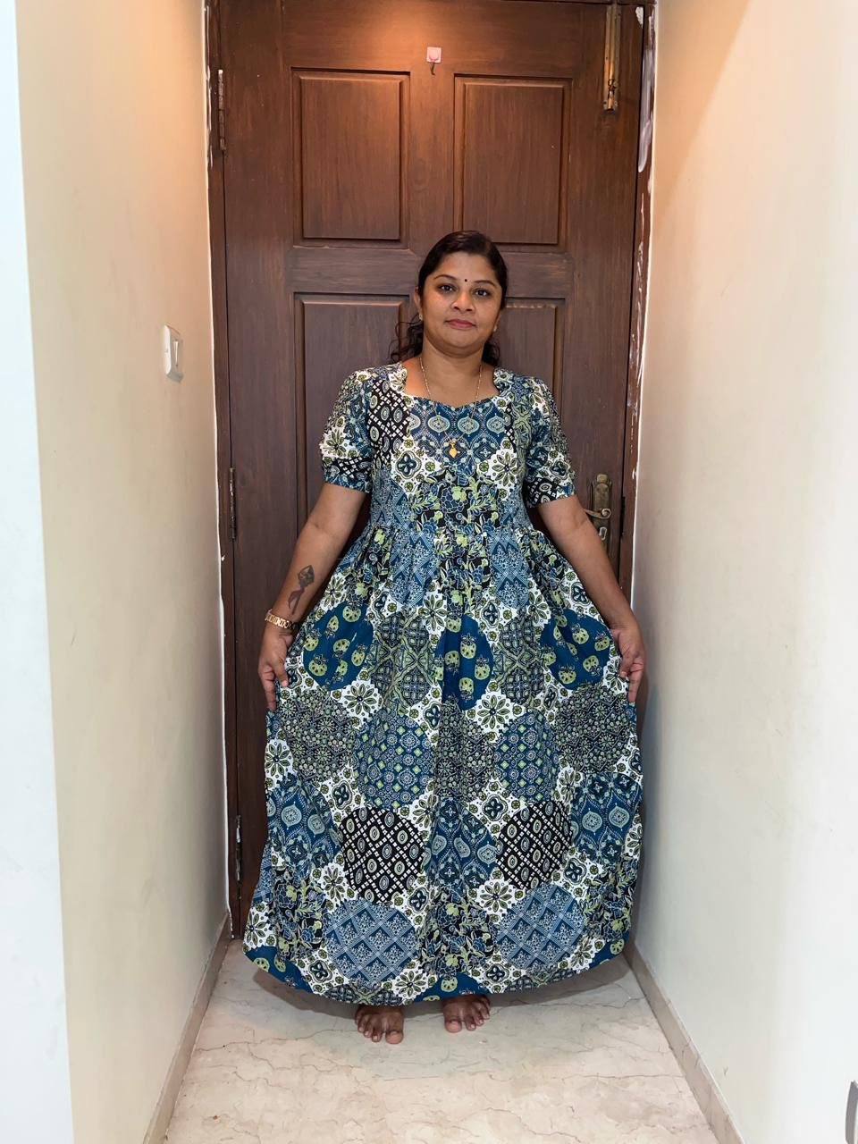 MFS020 Peacock maxi frock Height