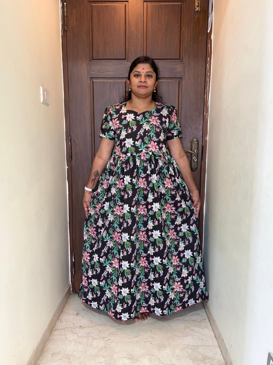MFS021 Peacock maxi frock Height