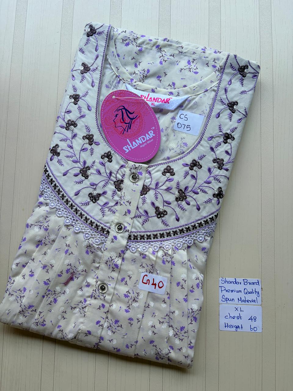 CSS023 Height Shandar Spun Nighty