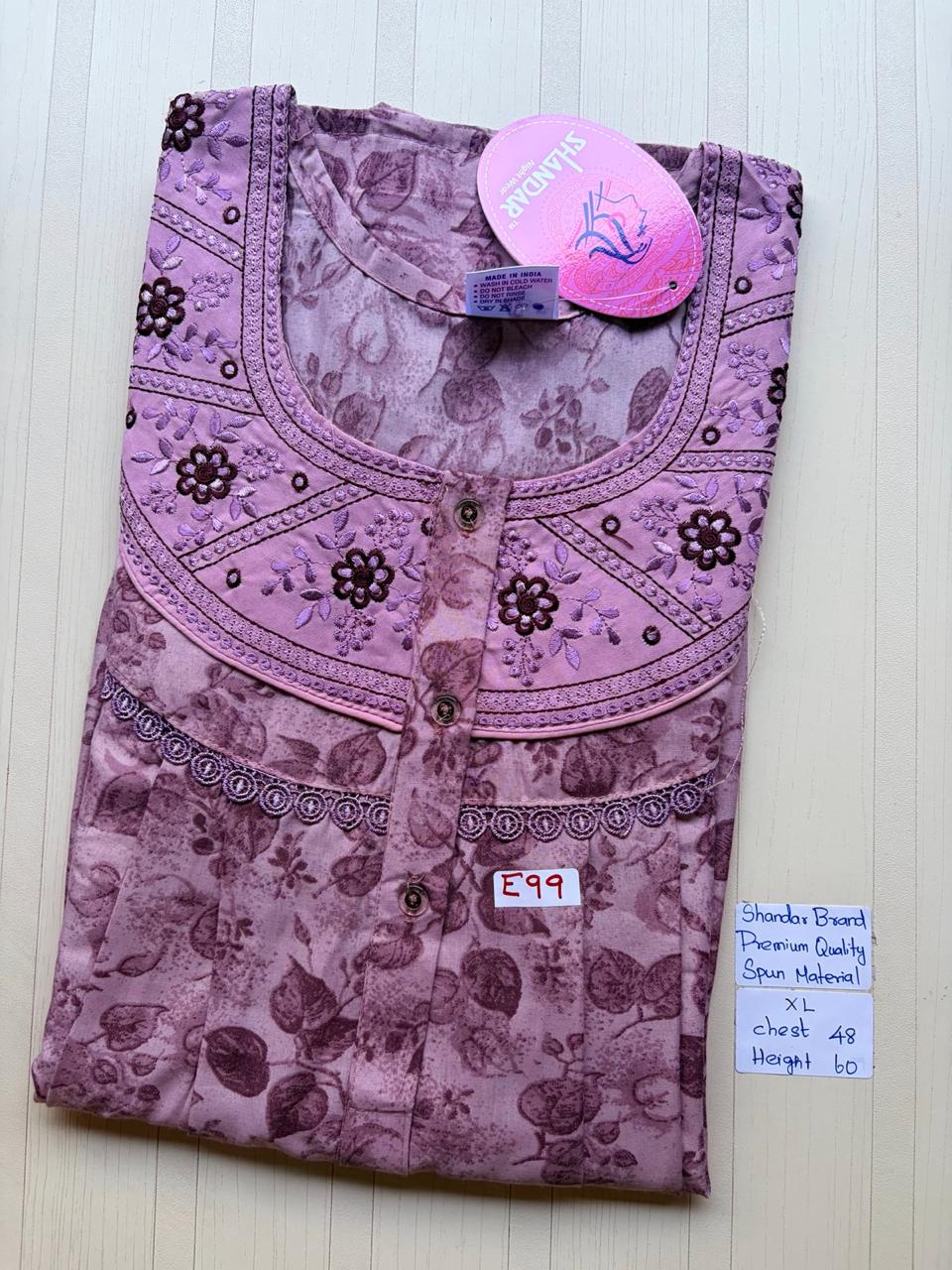 CSS015 Height Shandar Spun Nighty
