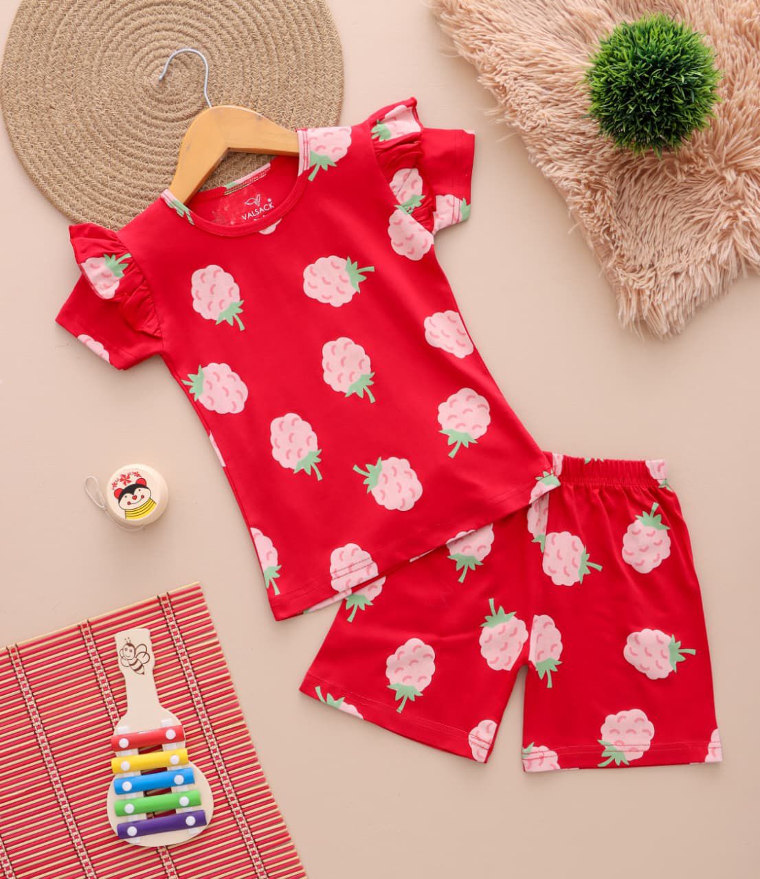 GKS014 GIRL KIDS SHORTS SET
