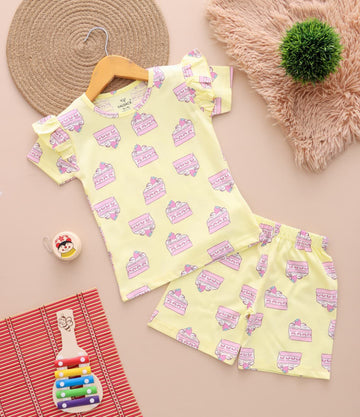 GKS015 GIRL KIDS SHORTS SET
