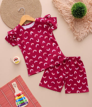 GKS016 GIRL KIDS SHORTS SET