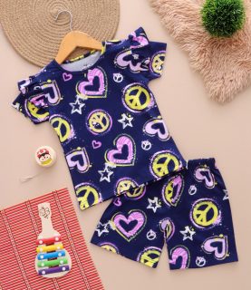GKS017 GIRL KIDS SHORTS SET