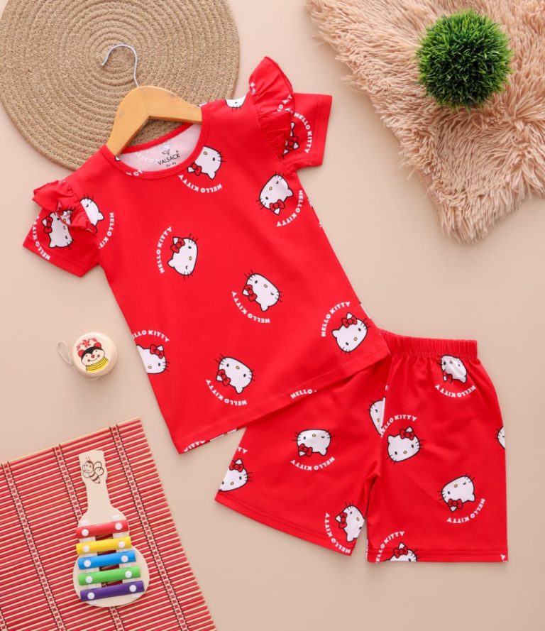 GKS019 GIRL KIDS SHORTS SET