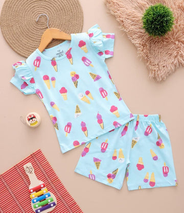 GKS020 GIRL KIDS SHORTS SET