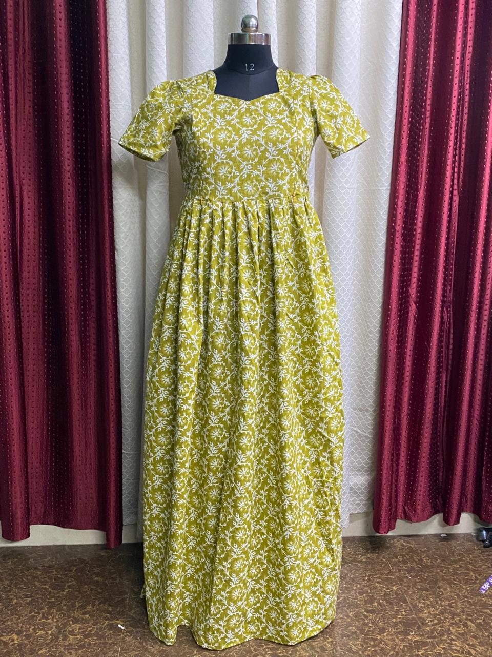 MFS082 Peacock maxi frock Height