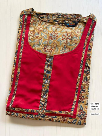 EKS003 Height Block Kalamkari Peacock Kalamkari Nighty