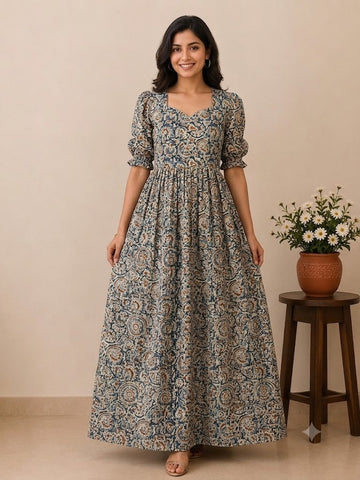 MFS117 Peacock Height maxi frock