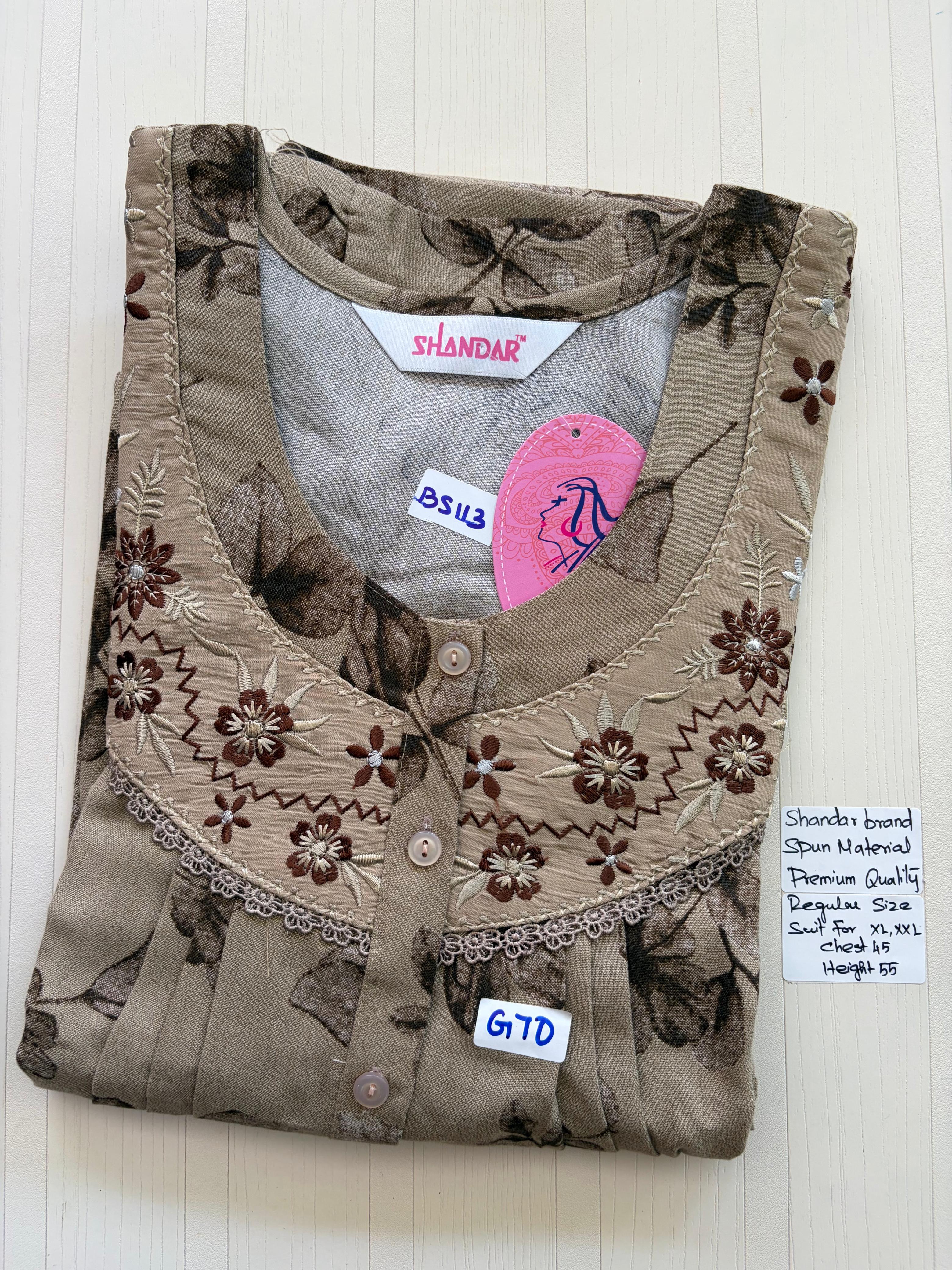 BSS193 Shandar Spun Nighty