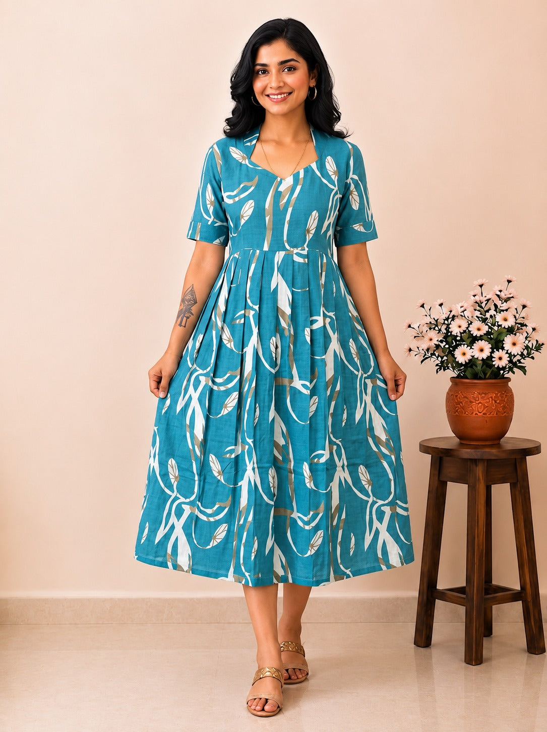 MFS5016 Peacock maxi frock MM1