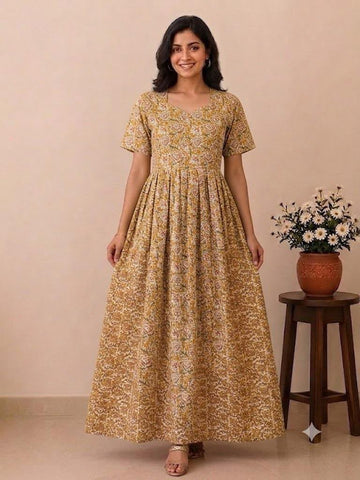 MFS119 Peacock maxi feeding frock FD FM1