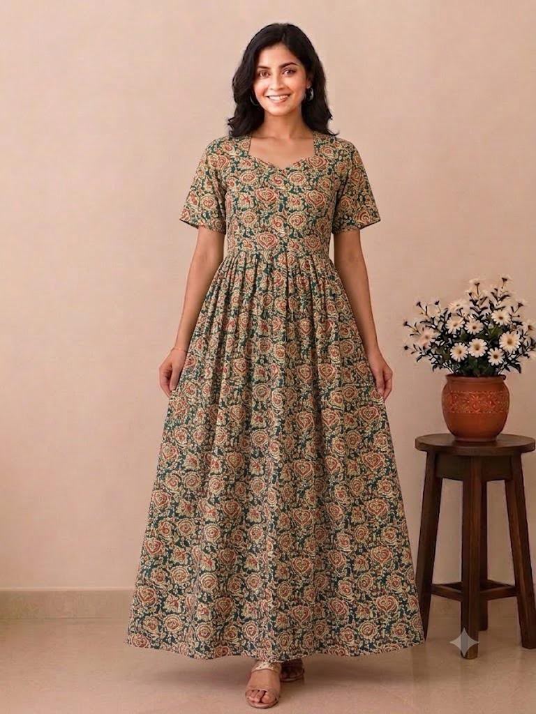 MFS123 Peacock maxi feeding frock FD FM1