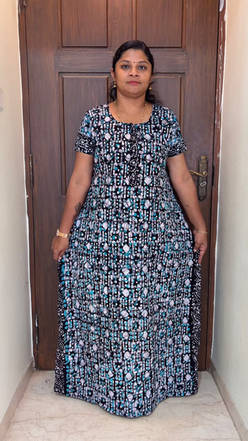 AASZ053 Peacock Batik zip Nighty CPS DPS