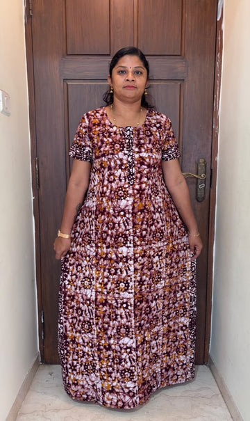 AASZ052 Peacock Batik zip Nighty CPS DPS