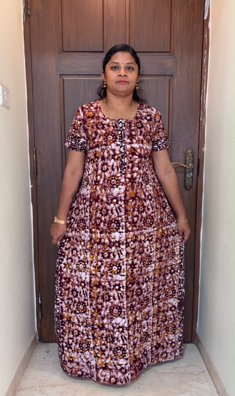 AASZ052 Peacock Batik zip Nighty CPS DPS