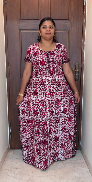 AASZ051 Peacock Batik zip Nighty CPS DPS