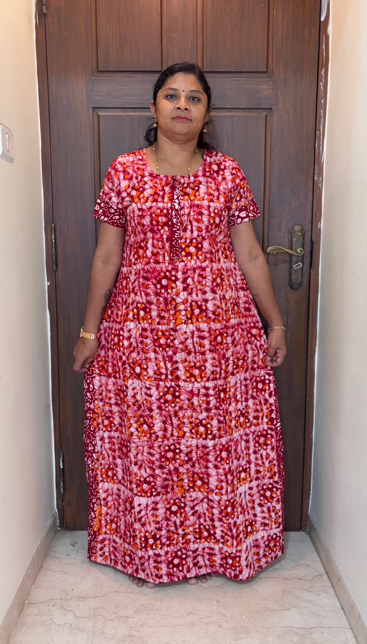 AASZ049 Peacock Batik zip Nighty CPS DPS