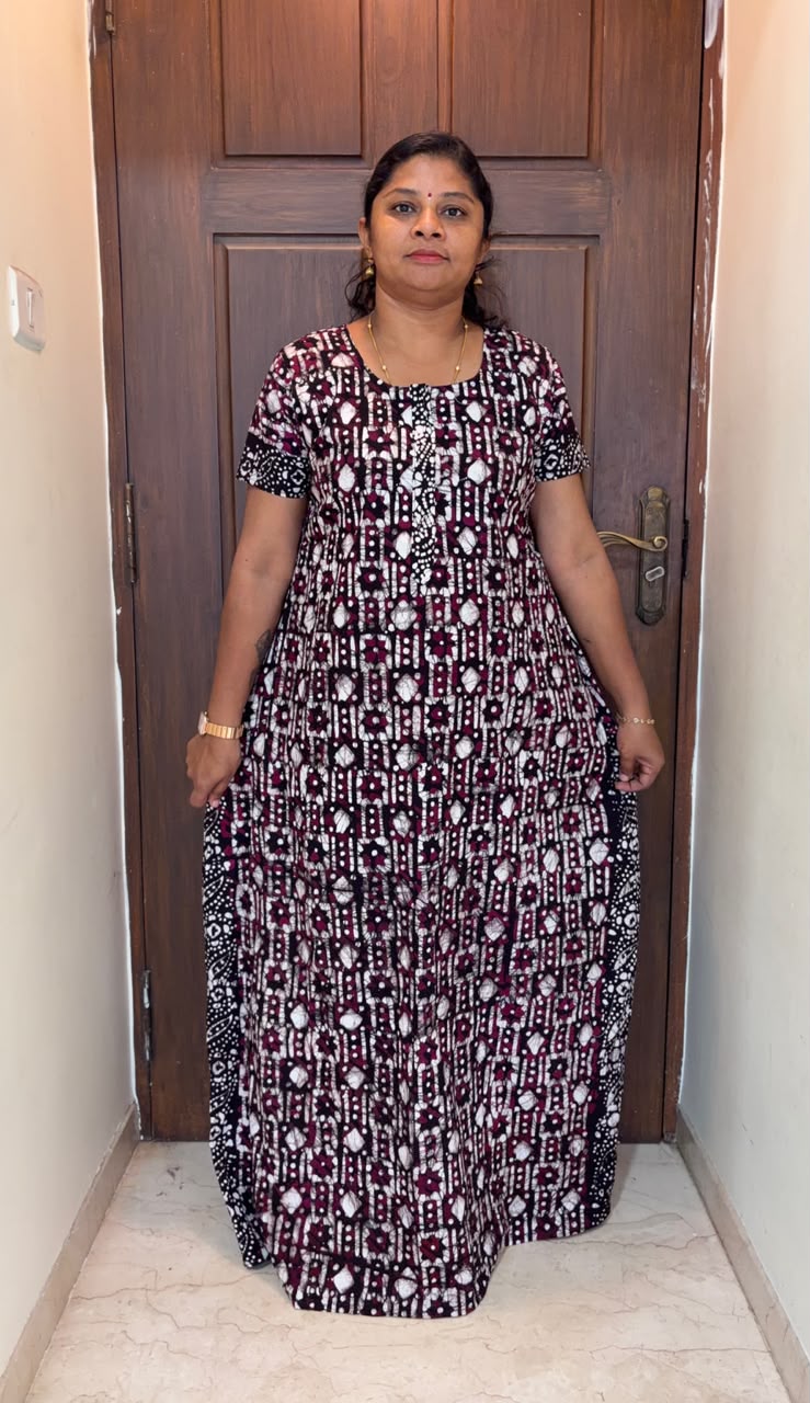 AASZ050 Peacock Batik zip Nighty CPS DPS