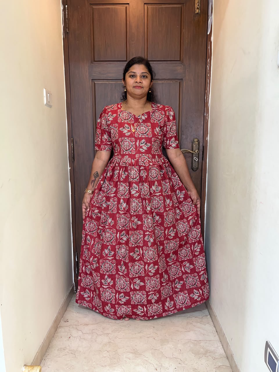 MFS184 Peacock maxi frock YY1