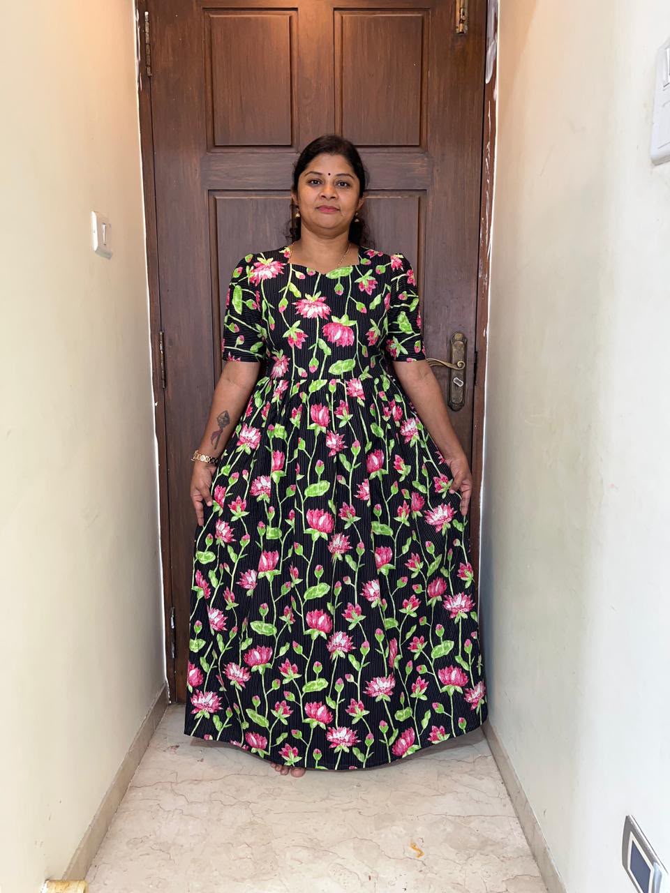 MFS178 Peacock maxi frock YY1