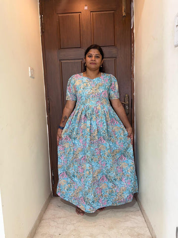 MFS181 Peacock maxi frock YY1