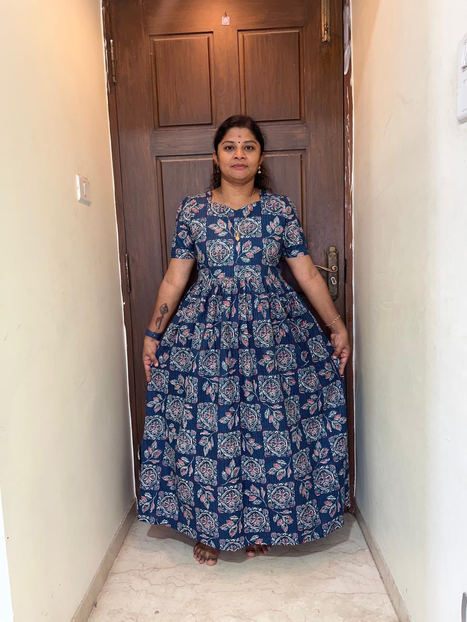 MFS182 Peacock maxi frock YY1