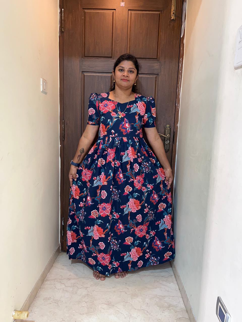 MFS173 Peacock maxi frock YY1