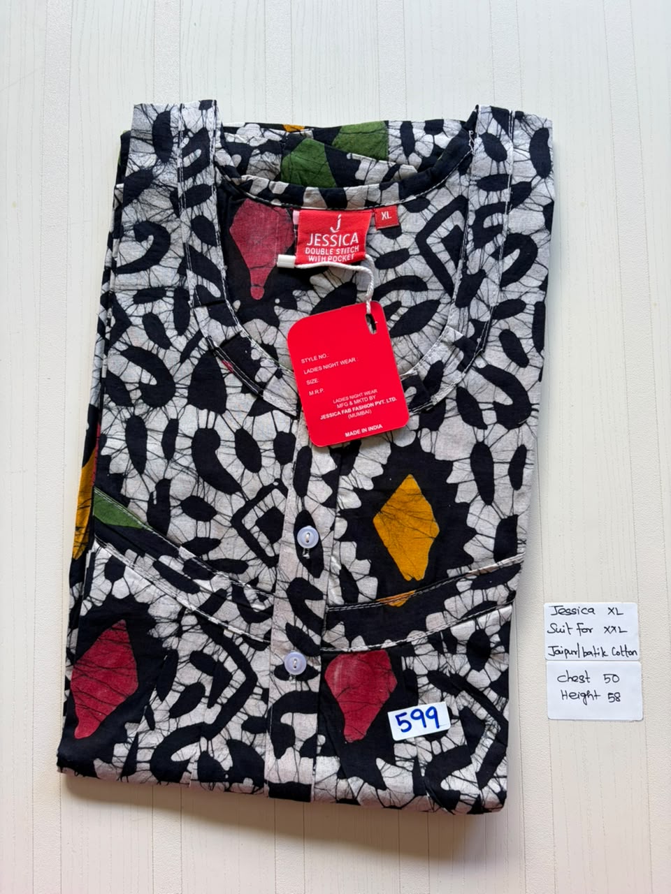 CJS 885 Height Jessica Pleats Batik Nighty