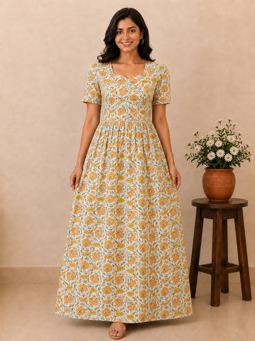 MFS124 Peacock maxi feeding frock FD FM1