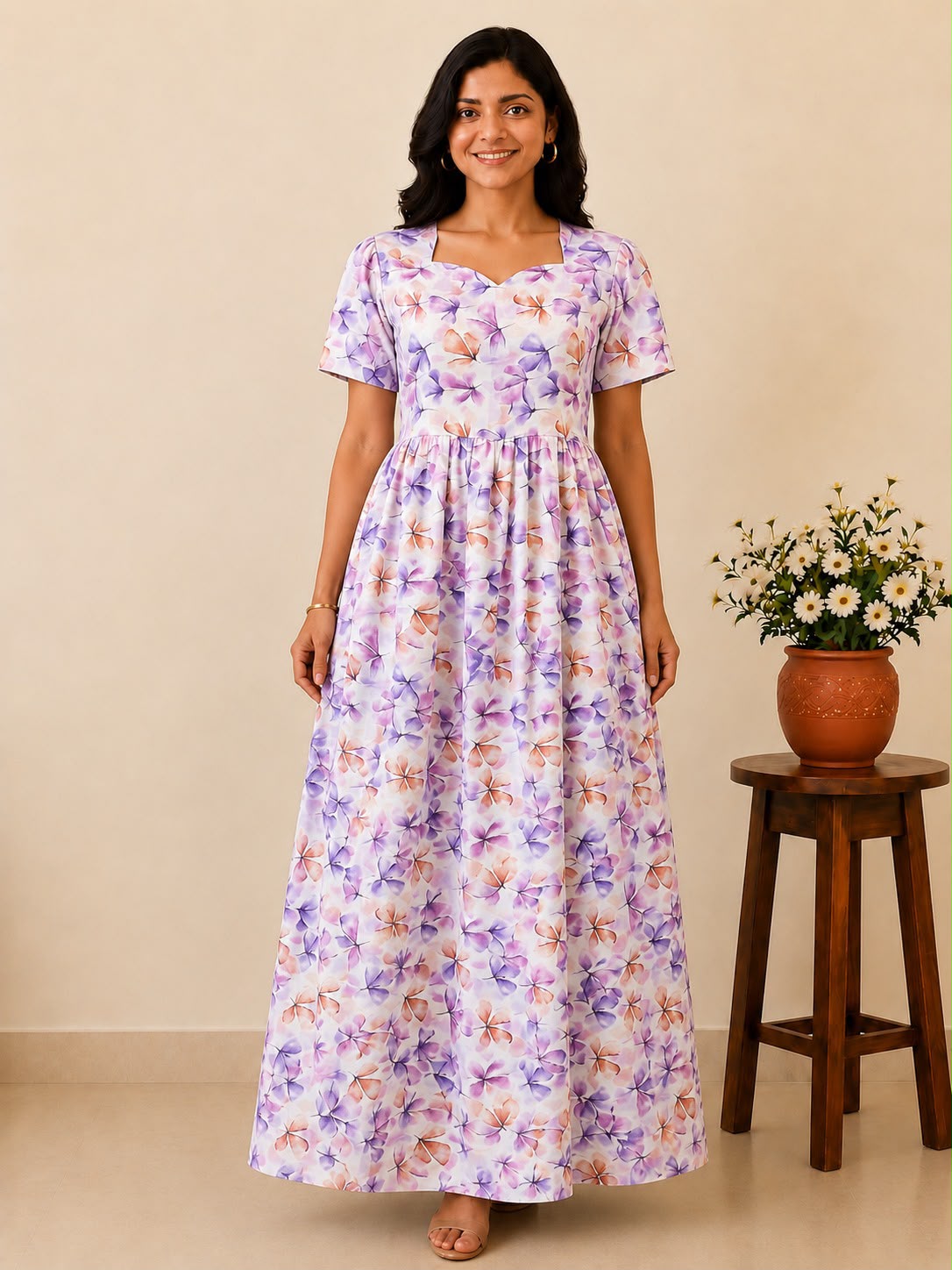 MFS 269 Peacock maxi frock YY1