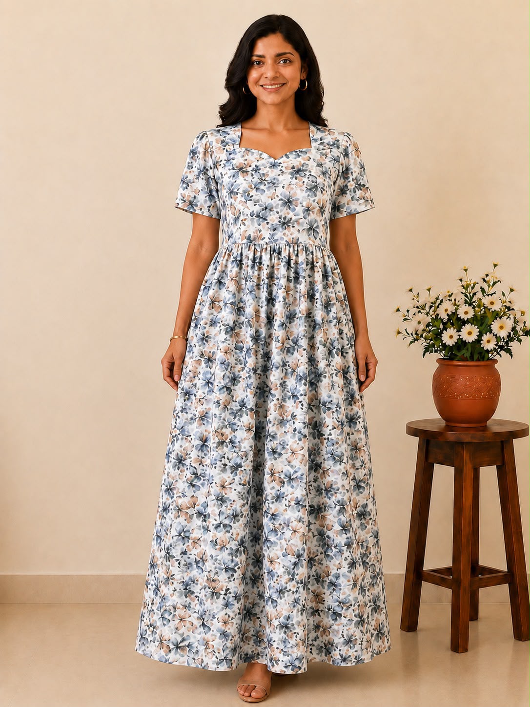 MFS 268 Peacock maxi frock YY1