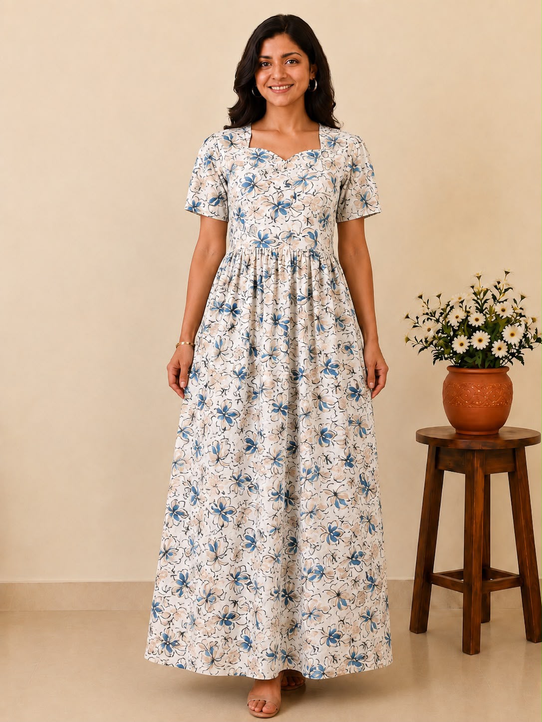 MFS 267 Peacock maxi frock YY1